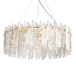 Люстра круглая с прозрачными стержнями разной длины Textured Glass Chandelier варинант исполнения - 1 | Loft Concept в Костроме