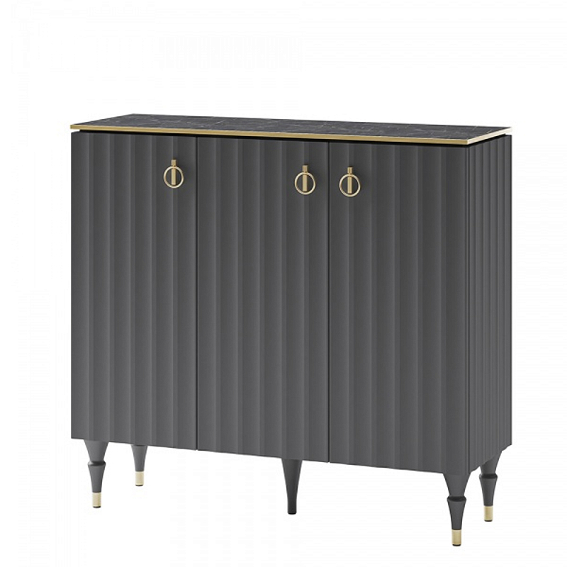 Консоль с фасадами цвета графит Antique Order Graphite Графит Золотой Черный Мрамор Nero Консоль с фасадами цвета графит Antique Order Graphite Графит Золотой Черный Мрамор Nero в Костроме | Loft Concept