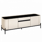 ТВ-тумба белая с чёрной столешницей с 2-мя дверками и ящиком San Marco варинант исполнения - 1 | Loft Concept в Костроме