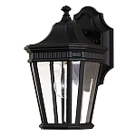 Настенный фонарь черного цвета с прозрачными стеклянным плафоном Feiss варинант исполнения - 6 | Loft Concept в Костроме