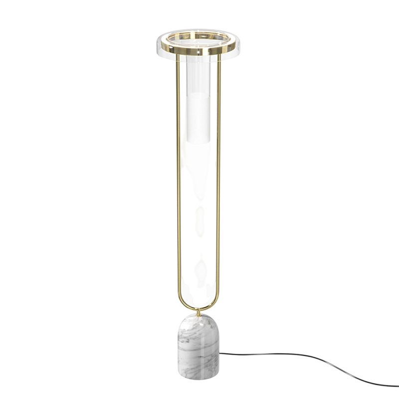 Напольный торшер светодионый Ikebana 3000К 24Вт Латунь Прозрачный в Костроме | Loft Concept 