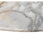 Столик журнальный с круглой мраморной столешницей на трех опорах Marble Stone Drawing варинант исполнения - 4 | Loft Concept в Костроме