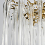 Люстра подвесная круглая в виде ветвей деревьев бронзового цвета с прозрачными подвесками-каплями Droplet Chandelier варинант исполнения - 5 | Loft Concept в Костроме