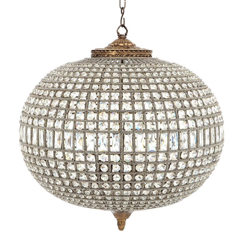 Люстра Chandelier Kasbah Oval L Brass Прозрачное Стекло Латунь Античная полированная в Костроме | Loft Concept 