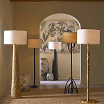 Торшер с фактурным массивным корпусом и тканевым цилиндрическим абажуром Textured Monolith варинант исполнения - 5 | Loft Concept в Костроме