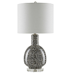 Настольная лампа с корпусом в форме амфоры и тканевым абажуром Warmth of Light варинант исполнения - 3 | Loft Concept в Костроме