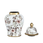 Ваза с нежным цветочным узором в пастельных тонах и крышкой с золотым акцентом Chinoiserie Ceramics варинант исполнения - 2 | Loft Concept в Костроме