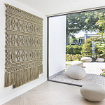 Панно на стену плетеное Макраме бежевый цвет  варинант исполнения - 6 | Loft Concept в Костроме