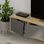 ТВ-тумба подвесная цвета древесины с 4-мя темно-серыми дверцами SPARK TV STAND OAK ANTHRACITE варинант исполнения - 4 | Loft Concept в Костроме