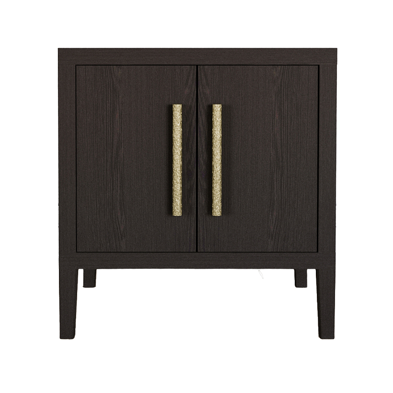 Тумбочка Primo с дверцами шпон темный орех Темный дуб Золотой в Костроме | Loft Concept 