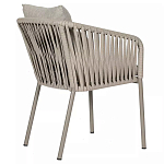 Стул серо-бежевый с декоративным плетением на спинке и подлокотниках Chair Weave варинант исполнения - 3 | Loft Concept в Костроме