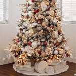 Заснеженная Новогодняя Ель с золотыми листьями и цветами в комплекте варинант исполнения - 3 | Loft Concept в Костроме