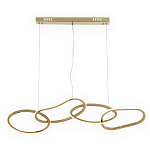 Люстра подвесная с 4-мя асимметричными кольцами золотого цвета Ring Horizontal варинант исполнения - 1 | Loft Concept в Костроме