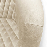 Барный стул со спинкой и подлокотниками на 4-х деревянных ножках Кремовый Велюр Ava Charm варинант исполнения - 4 | Loft Concept в Костроме