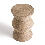 Приставной стол с отделкой из джута Juti D30 см варинант исполнения - 3 | Loft Concept в Костроме