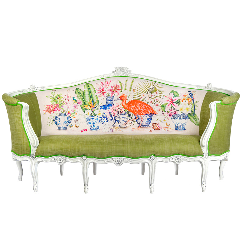 Диван Poetry of Flowers and Birds Sofa Зеленый Белый Диван Poetry of Flowers and Birds Sofa Зеленый Белый в Костроме | Loft Concept