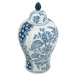 Ваза с крышкой и голубым цветочным рисунком 37 см Blue & White Ornament варинант исполнения - 1 | Loft Concept в Костроме