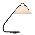 Настольная лампа с черным каркасом и белым тканевым абажуром в форме конуса Stylish Solution варинант исполнения - 3 | Loft Concept в Костроме