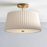 Потолочный светильник с белым плиссированным абажуром Ganglion варинант исполнения - 2 | Loft Concept в Костроме