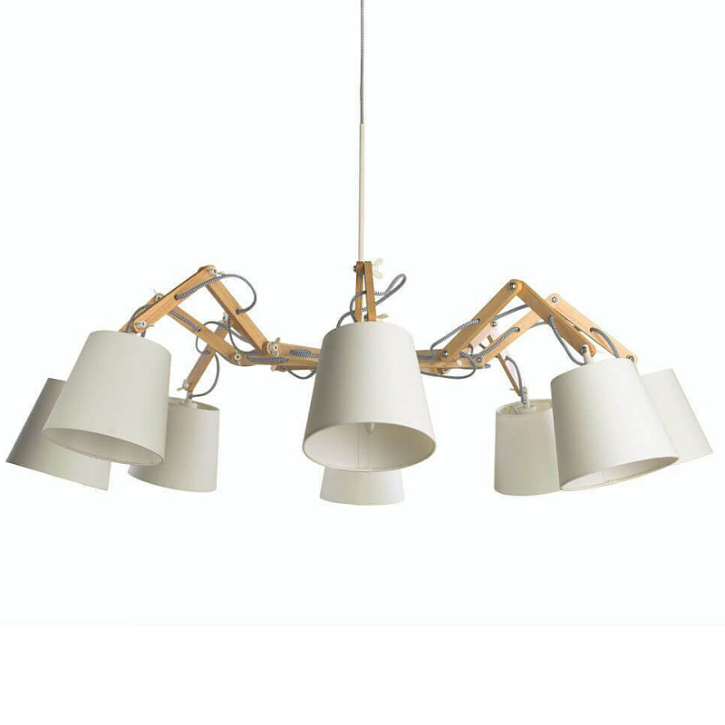 Люстра Woodland Pendant 8 White Белый Древесина Люстра Woodland Pendant 8 White Белый Древесина в Костроме | Loft Concept