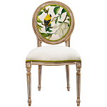 Стул бежевый из натурального бука с изображением птиц и цветов Blooming Birds варинант исполнения - 1 | Loft Concept в Костроме