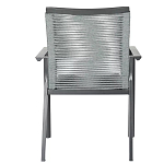 Стул темно-серый с высокой плетеной спинкой и сиденьем Braided Strength варинант исполнения - 4 | Loft Concept в Костроме