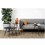 Кофейный столик с круглой столешницей на 3-х черных ножках Laconic Stylish Design варинант исполнения - 2 | Loft Concept в Костроме