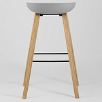 Барный стул на ножках из натурального дерева Boras Grey варинант исполнения - 4 | Loft Concept в Костроме