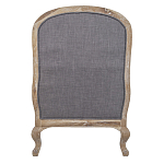 Кресло с пуфом с мягкой обивкой из льна Edward Armchair grey варинант исполнения - 3 | Loft Concept в Костроме