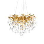 Люстра подвесная с прозрачными стеклянными подвесками в форме капель Диаметр 60 см Droplet Chandelier варинант исполнения - 6 | Loft Concept в Костроме