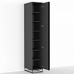 Шкаф-пенал с зеркальной дверцей и фасадом цвета графит Strict Lines варинант исполнения - 3 | Loft Concept в Костроме