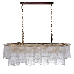 Люстра подвесная прямоугольная из рифленого стекла Fluted Glass Chandelier варинант исполнения - 2 | Loft Concept в Костроме