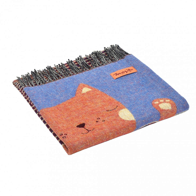 Плед CAT 1 Marzotto Синий Оранжевый в Костроме | Loft Concept 