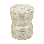 Приставной столик с мозаичным рисунком из раковин устриц Bone Inlay варинант исполнения - 4 | Loft Concept в Костроме