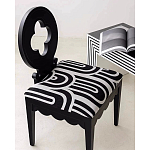 Дизайнерский стул с круглой деревянной спинкой Black and White Clover варинант исполнения - 7 | Loft Concept в Костроме