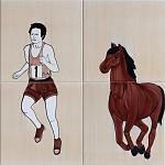 Дизайнерская плитка Конь бегун варинант исполнения - 1 | Loft Concept в Костроме