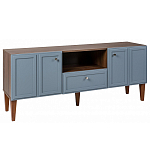 ТВ-тумба серая из массива бука с 2-мя дверками и ящиком Wenge Light варинант исполнения - 1 | Loft Concept в Костроме