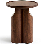 Круглый приставной стол из массива ореха Balu Wooden Side Table варинант исполнения - 2 | Loft Concept в Костроме