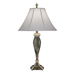 Настольная лампа с белым тканевым абажуром в форме колокола Stiffel варинант исполнения - 1 | Loft Concept в Костроме