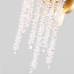 Бра с хрустальными прозрачными подвесками и круглым основанием золотого цвета FAIRYTREE Light варинант исполнения - 4 | Loft Concept в Костроме