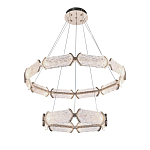 Люстра с 2-мя кольцами с текстурным природным рисунком IceFlame варинант исполнения - 8 | Loft Concept в Костроме