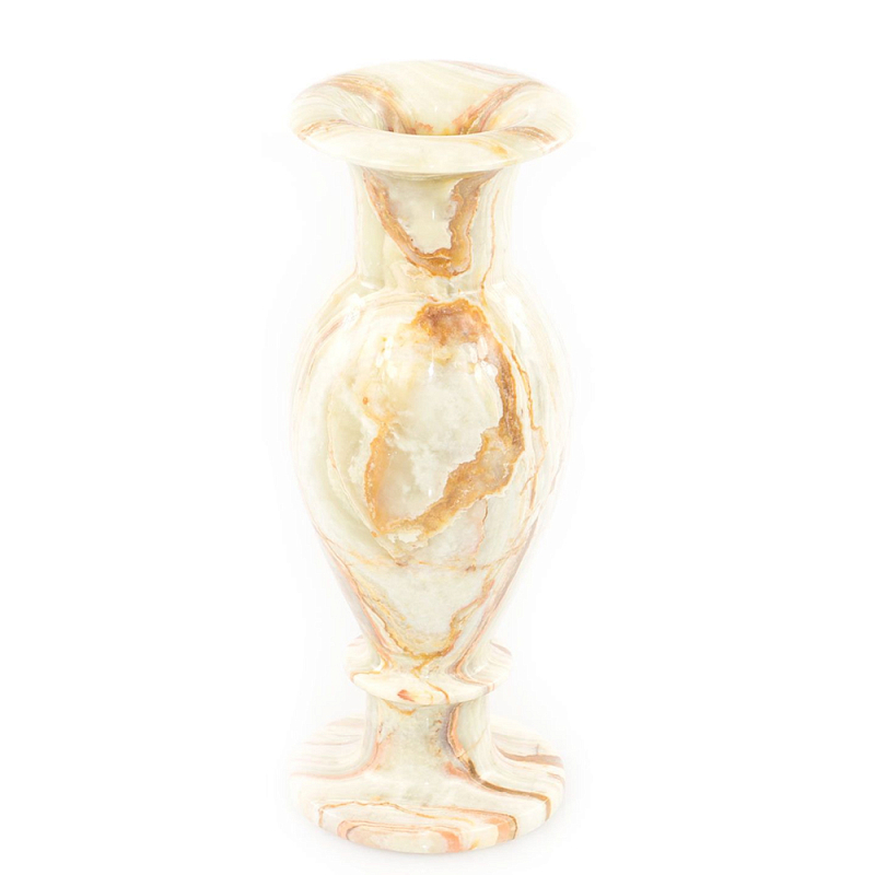 Ваза настольная из натурального оникса Stone Vase Бежевый Бронзовый Ваза настольная из натурального оникса Stone Vase Бежевый Бронзовый в Костроме | Loft Concept