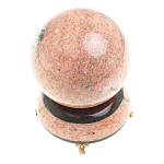 Шар декоративный на подставке из натуральных камней Змеевик и Мрамор Розовый Natural Stone Spheres 10.5 см варинант исполнения - 1 | Loft Concept в Костроме