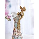 Кувшин с цветочным рисунком и бронзовой ручкой Blue Garden варинант исполнения - 5 | Loft Concept в Костроме