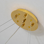 Люстра подвесная с золотистыми ветками и стеклянными подвесками в виде листьев Длина 80 см FAIRYTREE Light варинант исполнения - 2 | Loft Concept в Костроме