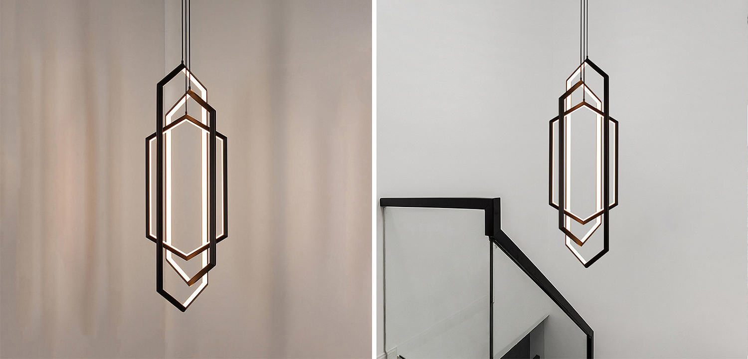 Дизайнерский Подвесной Светильник ORBIS Hexagon Geometric Modern Chandelier Studio Endo Black Дизайнерский Подвесной Светильник ORBIS Hexagon Geometric Modern Chandelier Studio Endo Black - Loft-Concept в Костроме