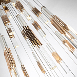 Люстра с прямоугольными плафонами из хрусталя Esme Rectangular Crystal Gold Chandelier варинант исполнения - 3 | Loft Concept в Костроме