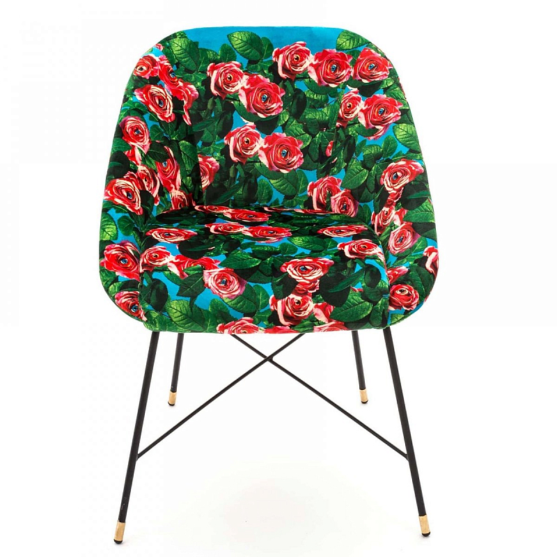 Кресло Seletti Padded Chair Roses Мульти Черный Кресло Seletti Padded Chair Roses Мульти Черный в Костроме | Loft Concept