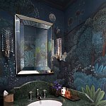 Обои ручная роспись Phuljhari Original colourway on Empire Blue dyed silk варинант исполнения - 1 | Loft Concept в Костроме