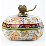 Фарфоровая шкатулка с бронзовой стрекозой Eden Garden варинант исполнения - 2 | Loft Concept в Костроме